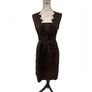 Escada Brown Eyelet Sheath Dress SZ 40 EUC 100%Cotton